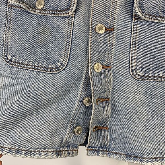 PACSUN Women’s Button Down Denim Mini Jean Skirt Blue Size 27 - Picture 5 of 11